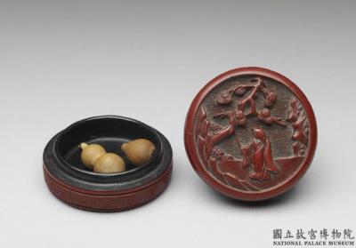 图片[2]-Carved lacquer figural box (containing Miniature molded snuff bottle), 18th century, Qing dynasty-China Archive